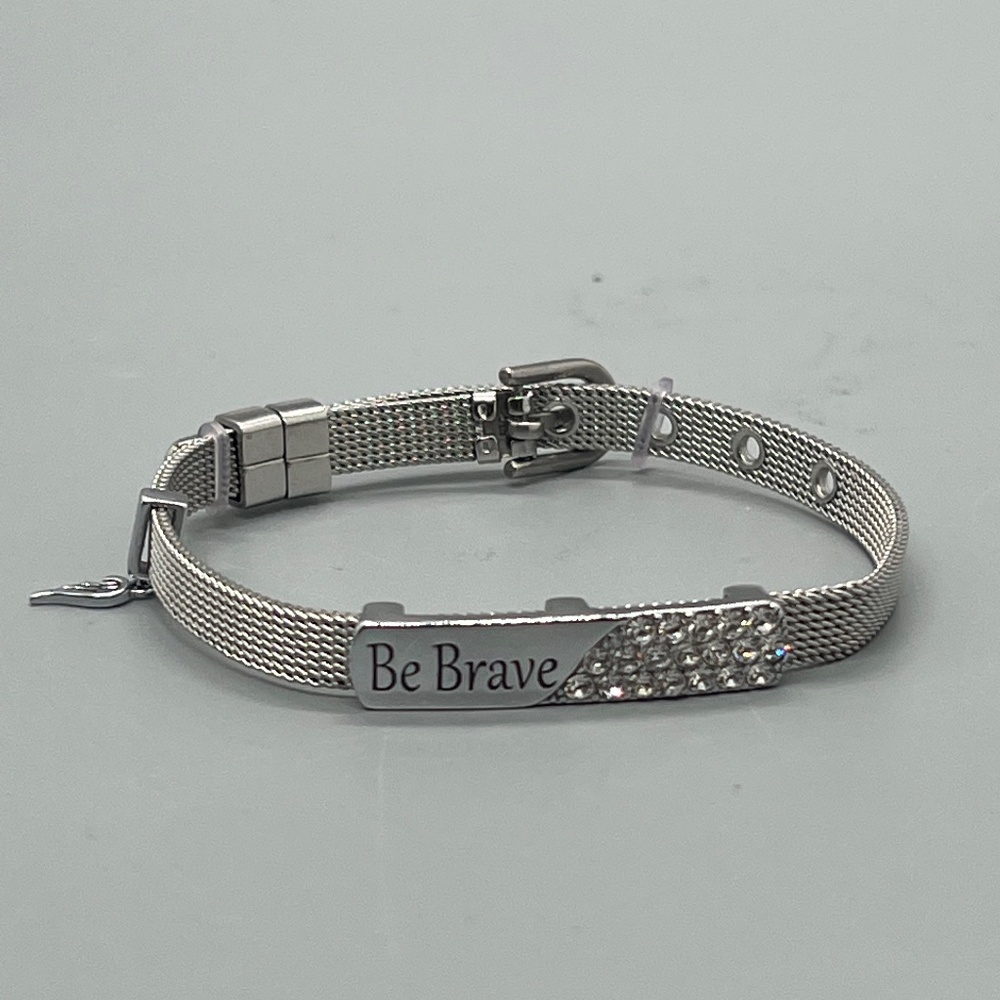 Be Brave - Womens Stainless Steel & Crystal Bracelet
